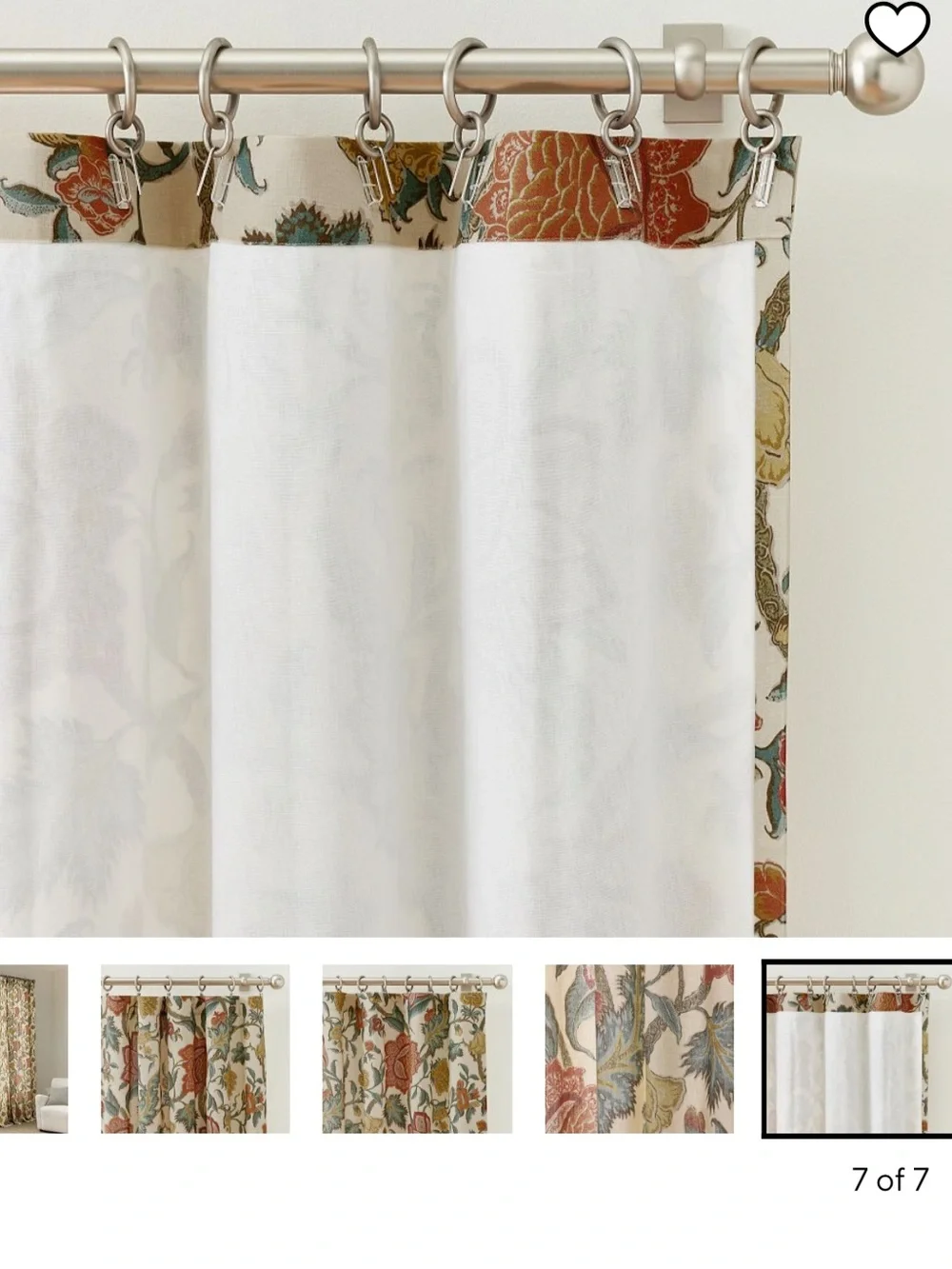 Pottery Barn Cynthia Palampore Linen Cotton Set of 2 Printed Curtains 50x84”